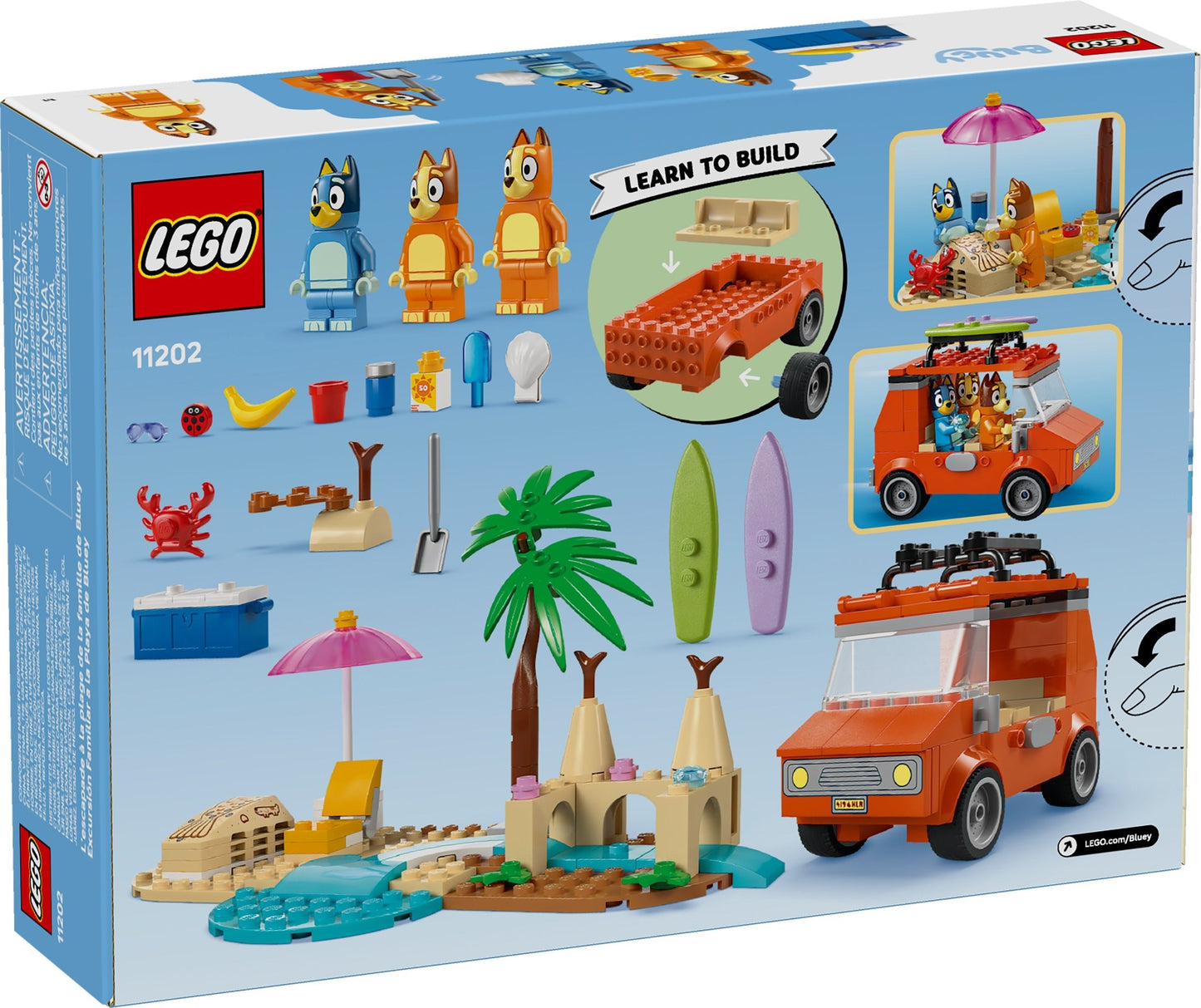 LEGO® Bluey 11202: Bluey og familiens biltur til stranden