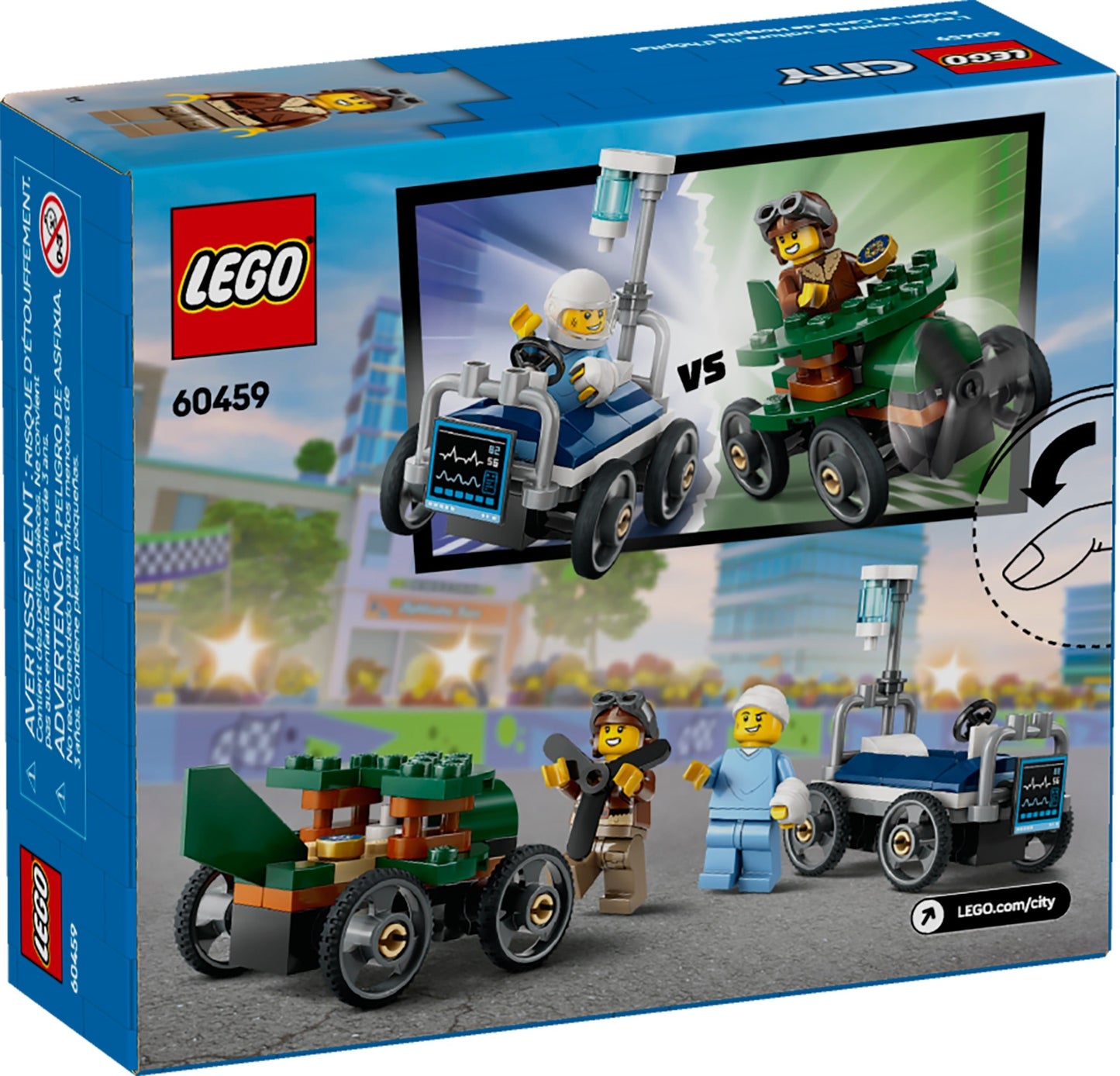LEGO® City 60459: Racerbilpakke flybil mot sykesengbil