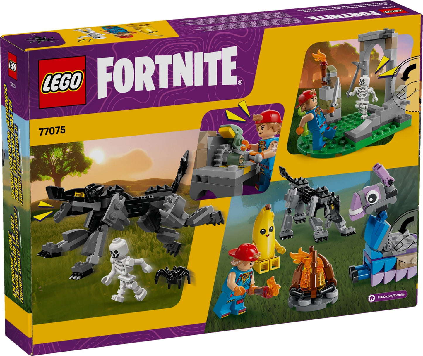 LEGO® Fortnite® 77075: Peely og Sparkplug slår leir på sletten
