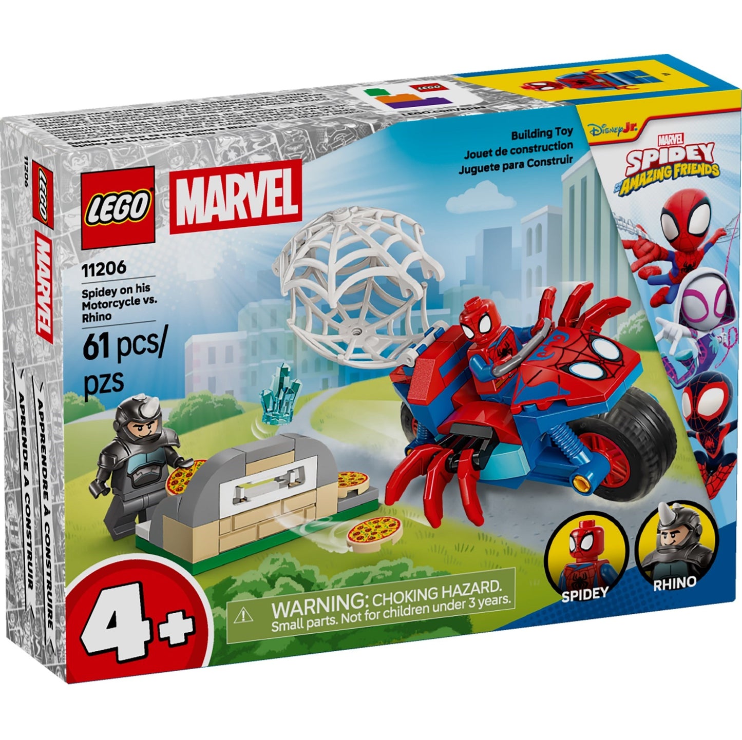LEGO® Marvel™ 11206: Spidey på motorsykkel mot Rhino