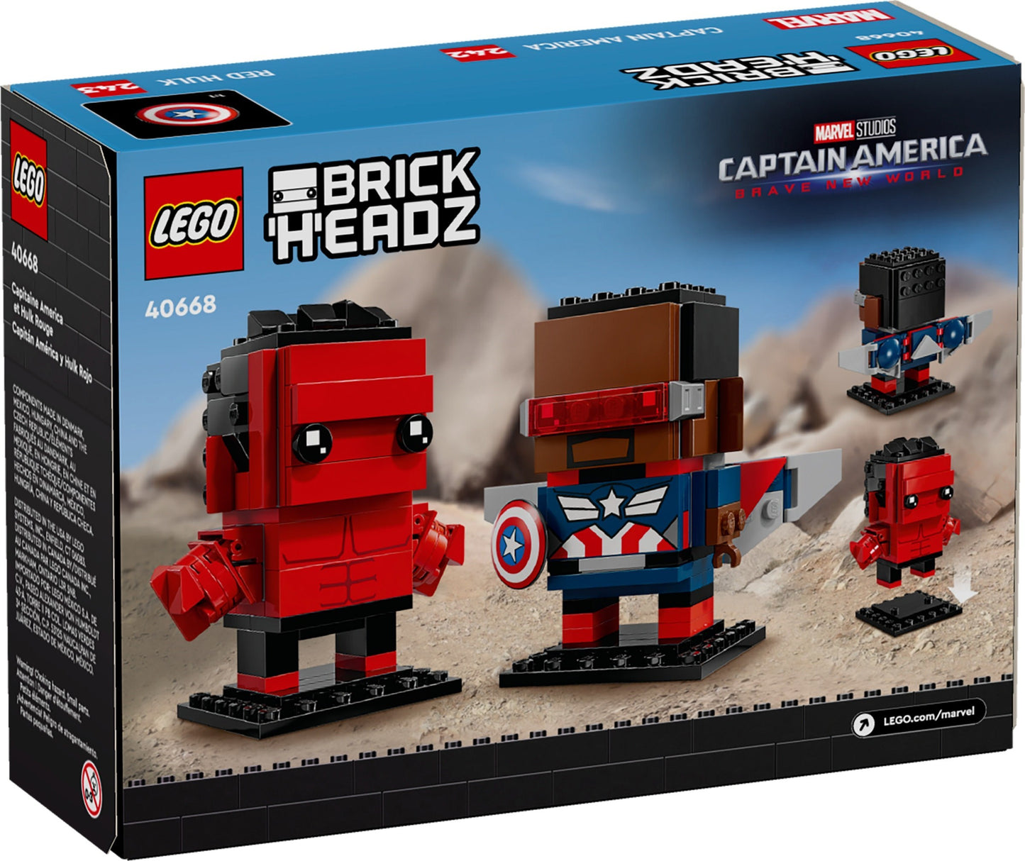 LEGO® BrickHeadz™ 40668: Figurer av Captain America og Red Hulk