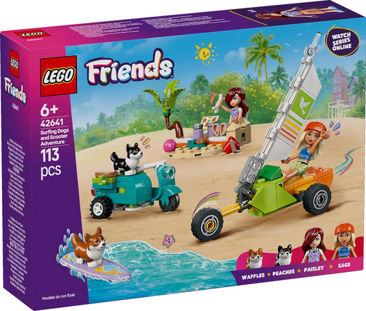 LEGO® Friends™ 42641: Lekesett med surfende hunder og scooter