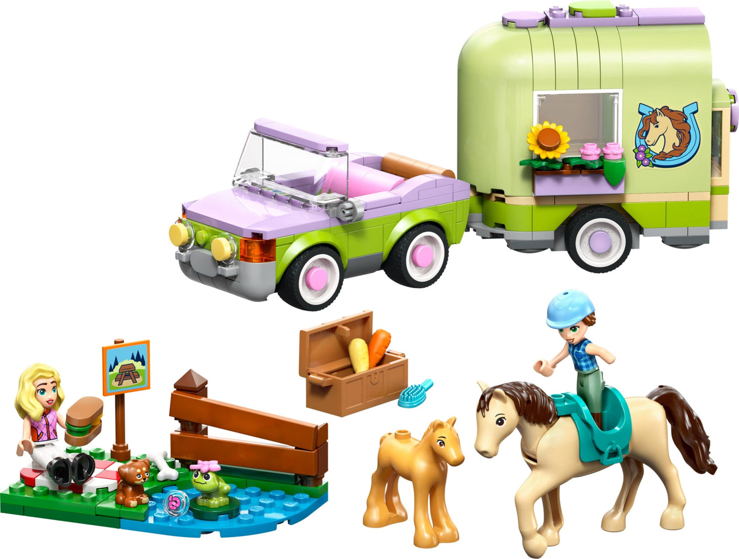 LEGO® Friends™ 42695: Henger med hest og føll