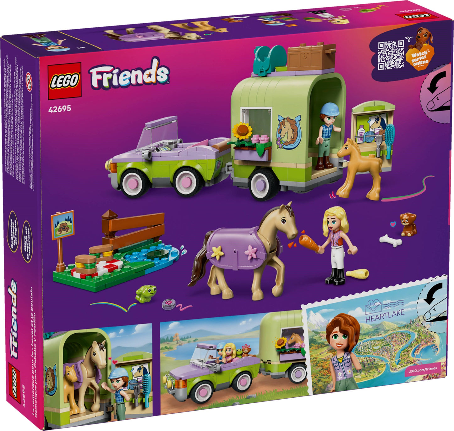 LEGO® Friends™ 42695: Henger med hest og føll