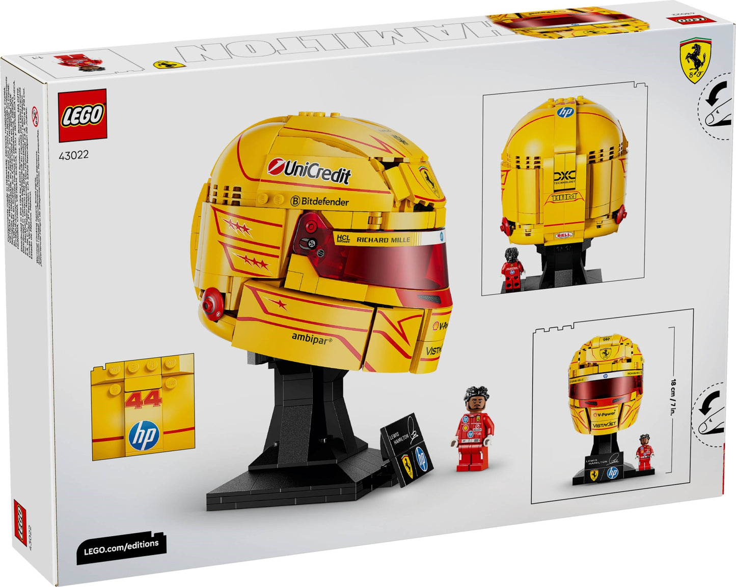 LEGO® Editions™ 43022: Scuderia Ferrari HP Lewis Hamilton hjelm