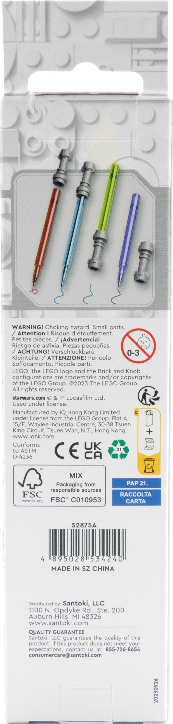 LEGO® 5008814: Lyssabel-gelpenn – pakke med fire