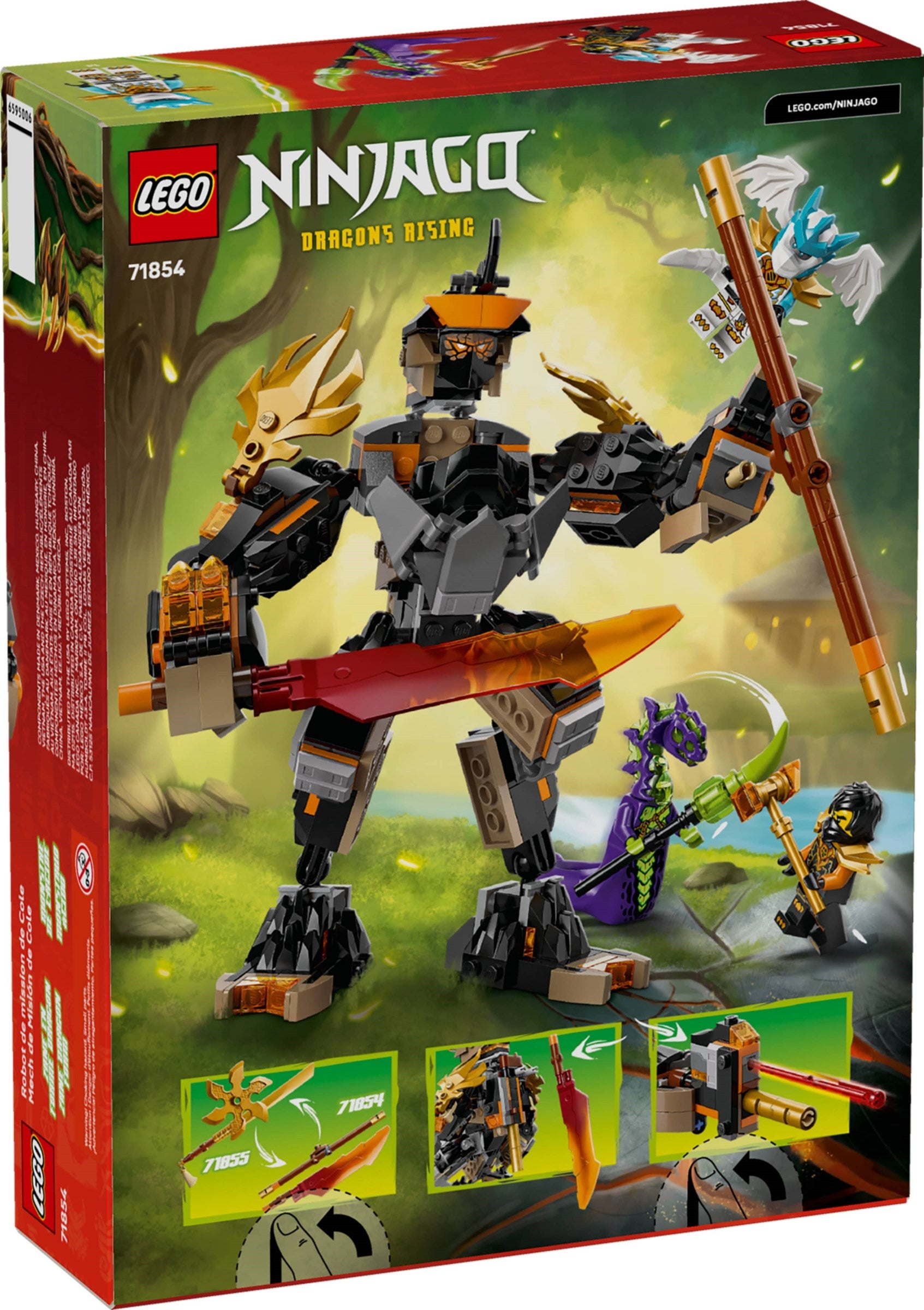 LEGO® NINJAGO® 71854: Coles eventyrrobot og Drage-Zane – Brikkeslottet