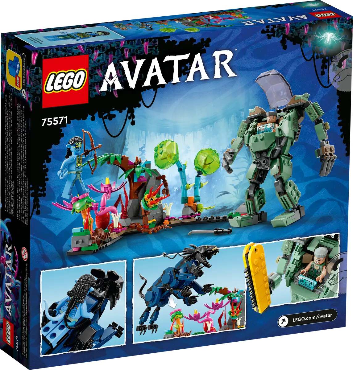 LEGO® Avatar™ 75571: Neytiri og Thanator mot Quaritch i AMP-robotdrakt