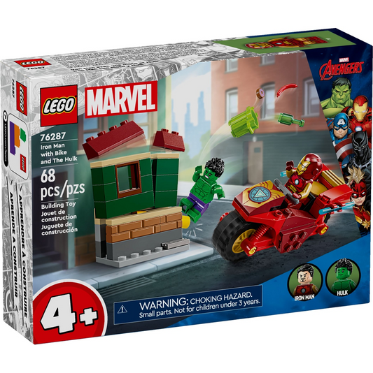 LEGO® Marvel™ 76287: Iron Man med motorsykkel og Hulken