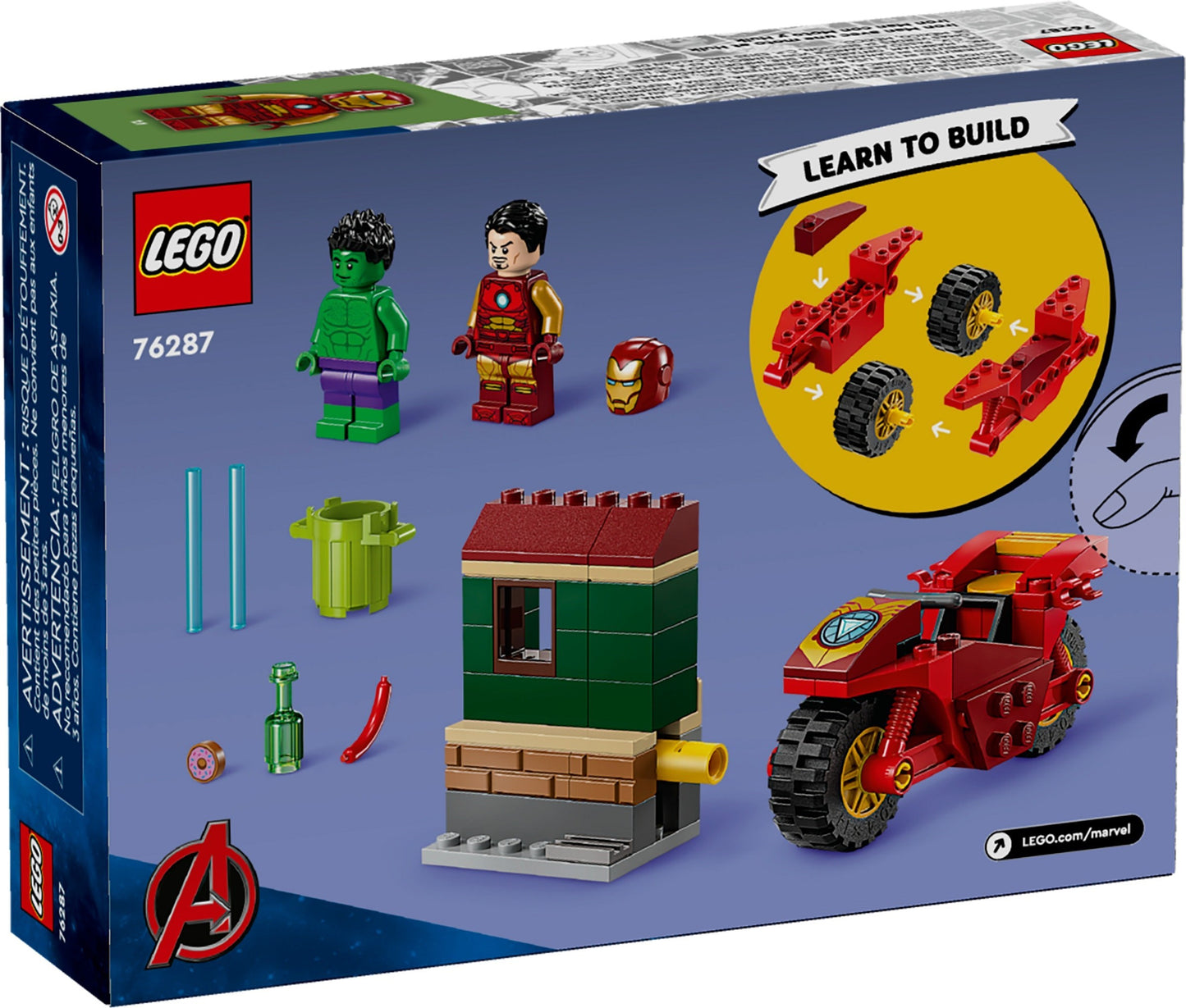 LEGO® Marvel™ 76287: Iron Man med motorsykkel og Hulken