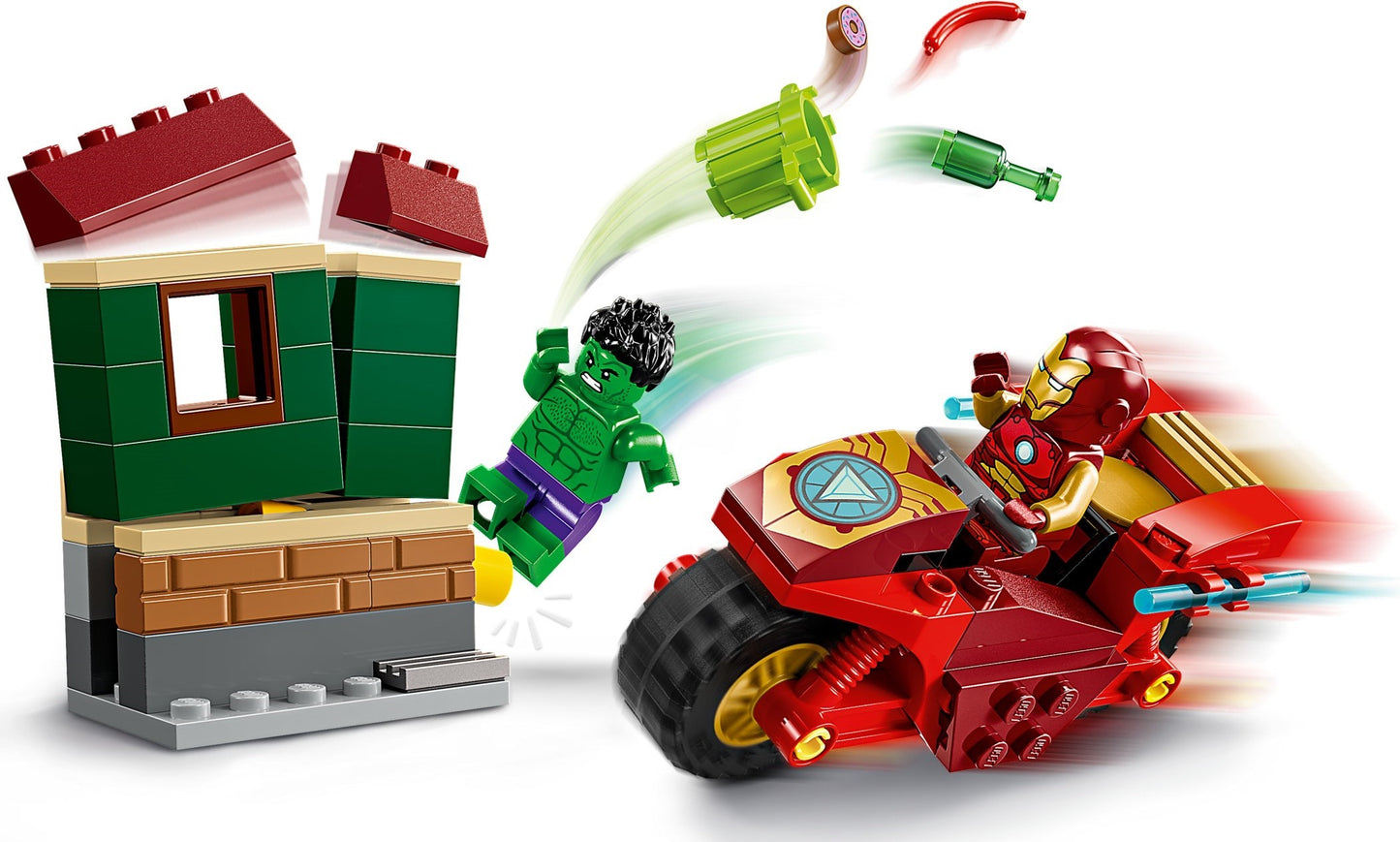 LEGO® Marvel™ 76287: Iron Man med motorsykkel og Hulken
